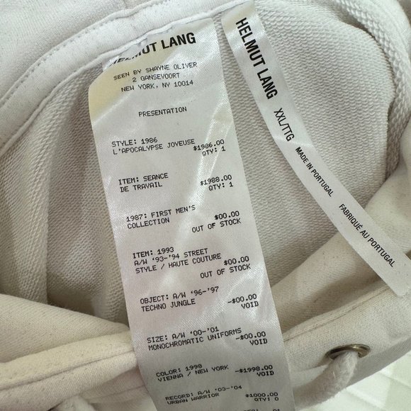 Helmut Lang White Graphic Hoodie - Picture 3 of 3